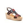Leather wedge sandals, confort insole, non-slip