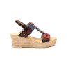 Leather wedge sandals, confort insole, non-slip