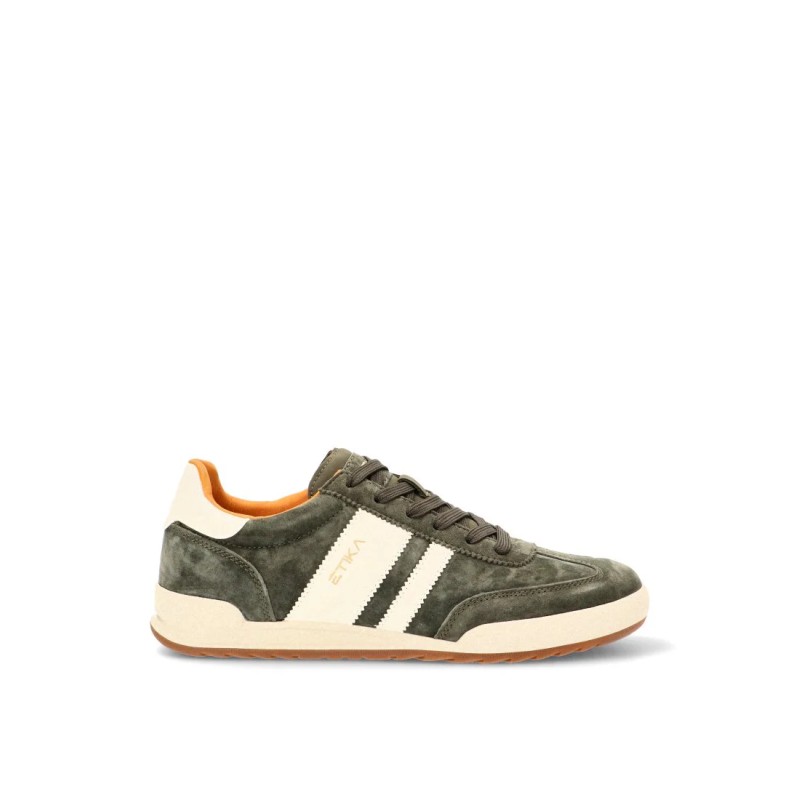 Shoe- Leather and fabric Sneakers shoes with laces