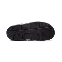 Strappy soft leather sandal, comfort insole, velcro closure