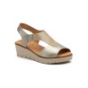 Leather wedge sandals, gel insole, non-slip