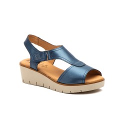 Leather wedge sandals, gel insole, non-slip