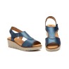 Leather wedge sandals, gel insole, non-slip