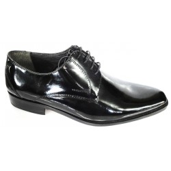 Zapato de piel charol, de vestir o Novio, suela de cuero, Almasa
