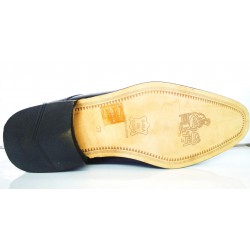 Zapato de piel charol, de vestir o Novio, suela de cuero, Almasa