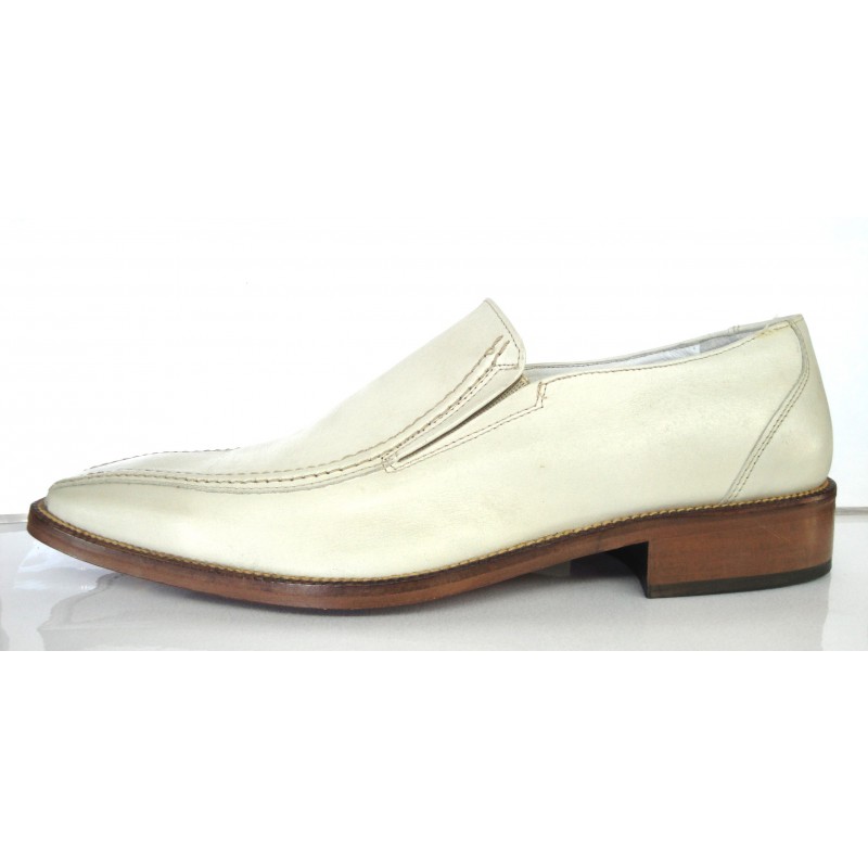 CARLOS GARELLI by Almansa 945 Zapato de piel arena sin cordones, interior en piel, suela de cuero, zapato de vestir o ceremonia