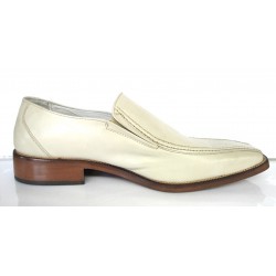 CARLOS GARELLI by Almansa 945 Zapato de piel arena sin cordones, interior en piel, suela de cuero, zapato de vestir o ceremonia