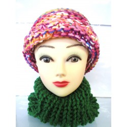Wool cap multicolor handmade
