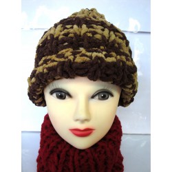 Brown wool cap  handmade