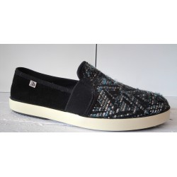 Leather and textil espadrille