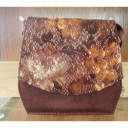 Party bag brown lace and satin