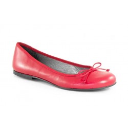 Red leather flats 44