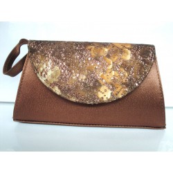 Party bag brown lace and satin