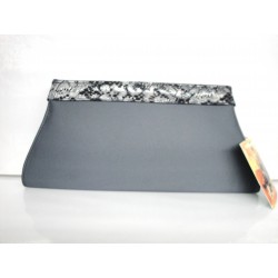 Gray party bag with lace trim