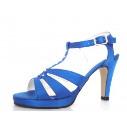 Blue satin party sandal...